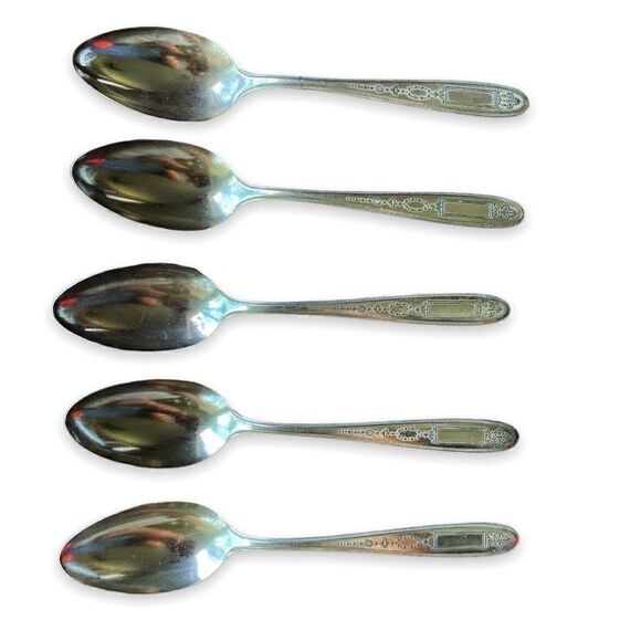 Antique 1921 Oneida Community Plate Grosvenor Teaspoons Set of 5 No Monogram - Picture 1 of 9